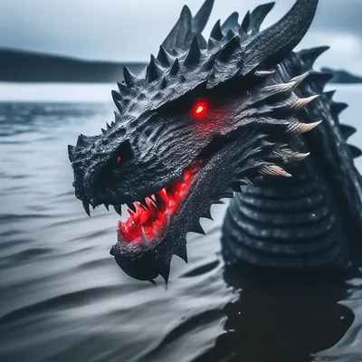 Водяной дракон поднимается из водных…» — создано в Шедевруме