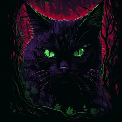 Ай создал изображение милой реалистичной черной кошки-ведьмы с голубыми  глазами | Премиум Фото