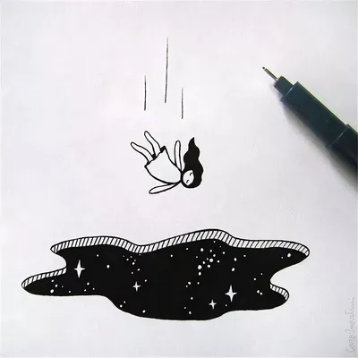 Рисунки чёрной ручкой для срисовки - Картинки и идеи для рисования
