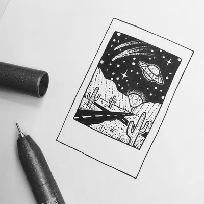 Рисунки черной ручкой для срисовки (100 фото) • Прикольные картинки и  позитив