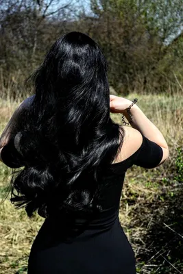 Черные волосы со спины (55 лучших фото)