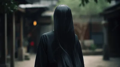 красивая азиатская девушка с длинными черными волосами стоящая в городе, черные  волосы длинные волосы прямые волосы, Hd фотография фото, губа фон картинки  и Фото для бесплатной загрузки