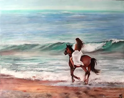 Красивая девушка на коне,фиолетовый …» — создано в Шедевруме