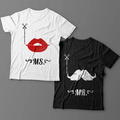 Парные футболки для влюбленных \"Mr\" и \"Ms\"