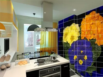 Фартук кухонный на стену панель из закаленного стекла / Защитный экран для  кухни \"Греческая мозаика купить по выгодной цене в интернет-магазине OZON  (245222517)