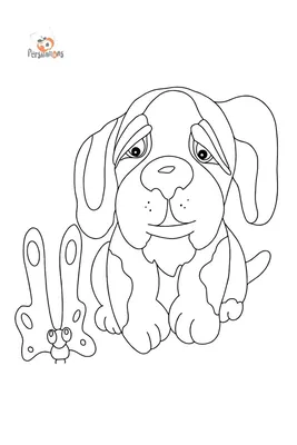 Раскраски Собак и Щенков для детей распечатать на А4