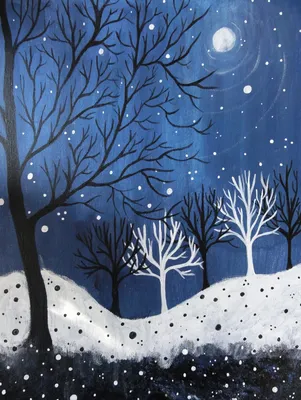 Рисование \" Зима в лесу\" в старшей группе. Педагог Гришанова Е. В. |  Школьный портал Республики Мордовия