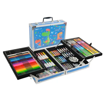 Купить набор для рисования и творчества 145 предметов в чемоданчике  (голубой), цены на Мегамаркет | Артикул: 600002112414