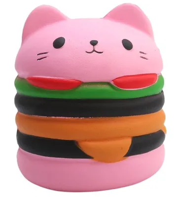 Антистрессовая игрушка сквиши Кот Гамбургер - купить с доставкой по  выгодным ценам в интернет-магазине OZON (237110654)