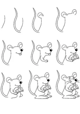 🐭 Как Нарисовать МЫШКУ Или Рисунки мышки - YouTube