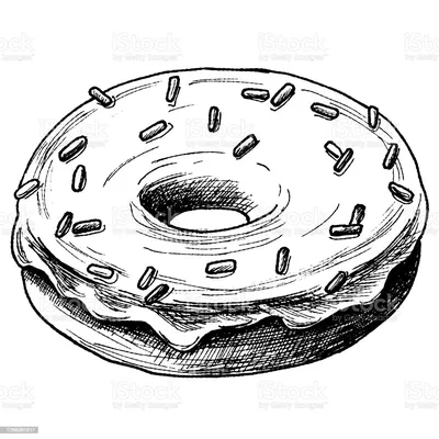 Ужасы пончик в глазури рисунок …» — создано в Шедевруме