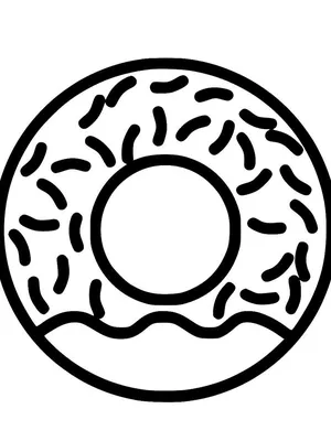 Раскраски пончики для печати бесплатно для детей и взрослых