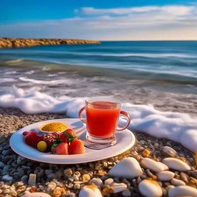 Самое вкусное доброе утро,на берегу…» — создано в Шедевруме