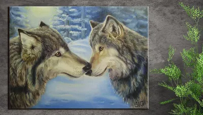 Картина на холсте \"Два волка\"