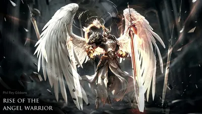 Dark warrior angel with medieval sword before the fight. fantasy  background. digital ai art Stock Illustration | Adobe Stock