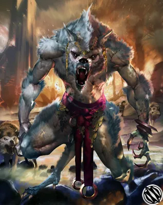 Werewolf Monster Moon Fantasy 5 Shower Curtain by Barroa Artworks - Pixels