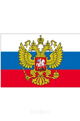 Купить флаг России с гербом 90х135 см из шелка | INARI