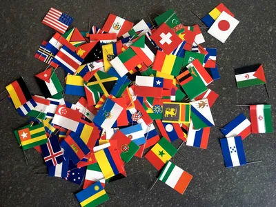 Фотообои Флаги стран и карта мира купить на стену • Эко Обои