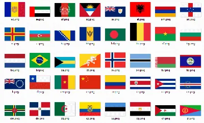 Набор иностранных марок. Государственные флаги стран Мира. (168 шт.).  Компания «Конрос»