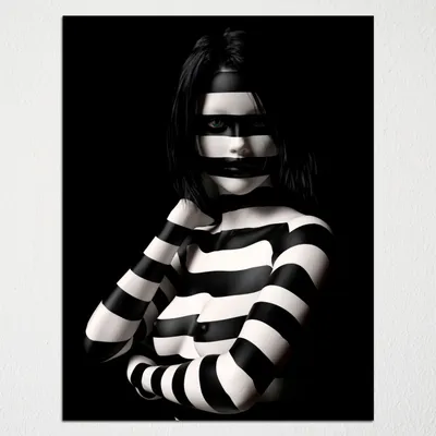 Купить и печать на заказ Репродукции картин Черно-белый портрет девушки -  Карандаш