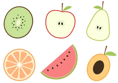 акварельный рисунок с изображением фруктов. Набор фруктов: апельсин, банан,  лимон, мандарин, яблоко Stock-Illustration | Adobe Stock
