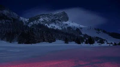 Зимний пейзаж горы - 51 фото