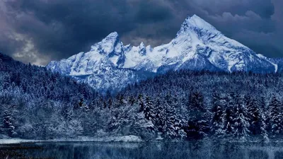 Фотообои Рассвет в горах зимой купить на стену • Эко Обои