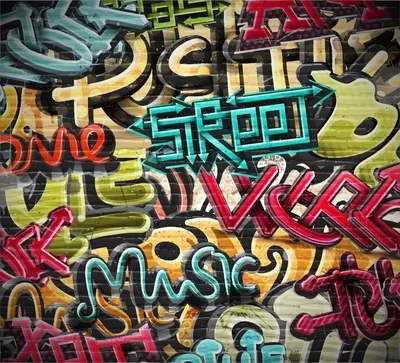 Фотообои Граффити буквы купить на стену • Эко Обои