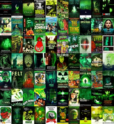 Постеры фильмов ужасов разных цветов | Пикабу
