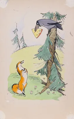 Иллюстрация к басне ворона и лисица - 63 фото