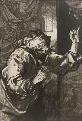 Иллюстрация к произведению Н. В. Гоголя «нос»