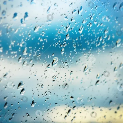 Капли дождя на оконном стекле на синем фоне, текстура ледяной глыбы. Stock  Photo | Adobe Stock