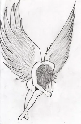 Лёгкий рисунок ангела для срисовки - 46 фото