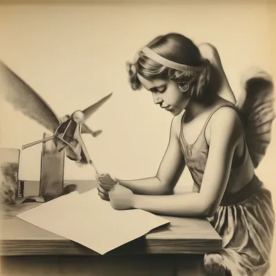 Ангел манной каши, рисунок карандашом…» — создано в Шедевруме