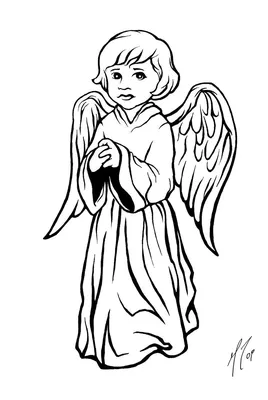 Рисунки ангелов с крыльями - 80 фото