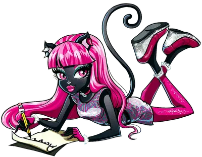 Monster High Friday 13-й рисунок куклы Кэтти Нуар, другие, телевидение,  другие, чиби png | PNGWing
