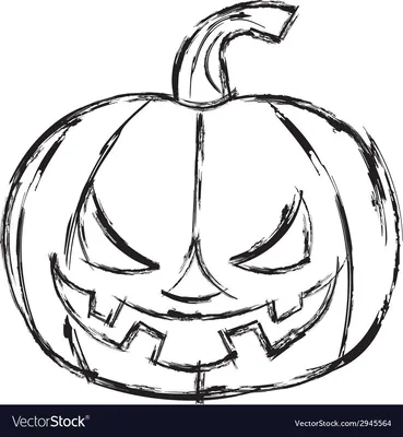 Рисунок тыквы на хэллоуин для срисовки - 61 фото