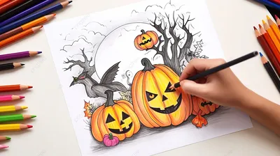 Идеи для срисовки маленькие на хэллоуин (90 фото) » идеи рисунков для  срисовки и картинки в стиле арт - АРТ.КАРТИНКОФ.КЛАБ