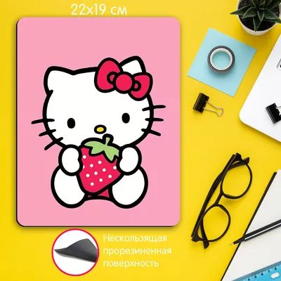 Игровой коврик для мыши для девочки Хелло китти Hello Kitty кошка - купить  с доставкой по выгодным ценам в интернет-магазине OZON (726960759)
