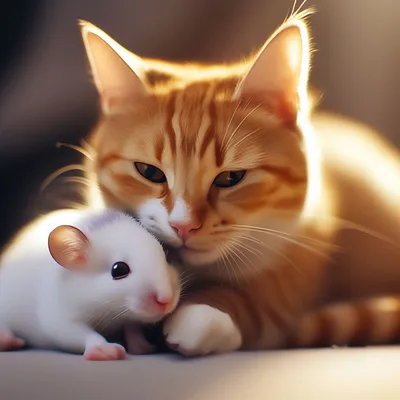 Кошка 🐱+🐭 мышка…» — создано в Шедевруме