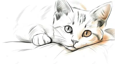 Лёгкие рисунки котов для срисовки - 88 фото