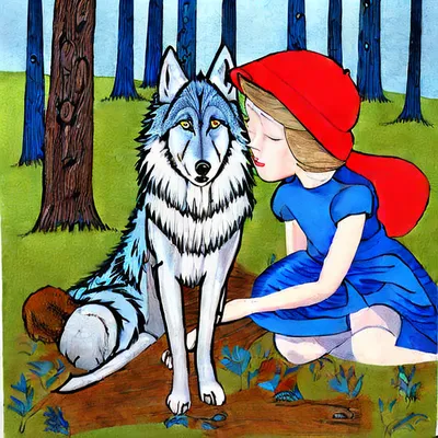 Раскраска Красная шапочка и Серый волк | Раскраски, Красная шапочка, Сказки