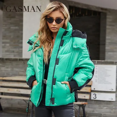 Купить GASMAN 2022 Новая брендовая теплая качественная зимняя куртка  женские короткие цветные парки с высоким воротником и капюшоном женские  куртки 81727 | Joom