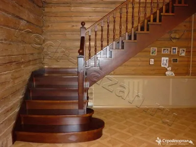 Интерьерная деревянная лестница на второй этаж - фото и цена