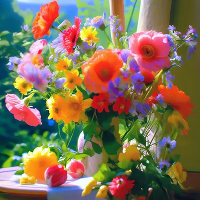 Лето цветы, букет фото, обои на рабочий стол