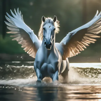 Лошадь с крыльями из воды, f…» — создано в Шедевруме