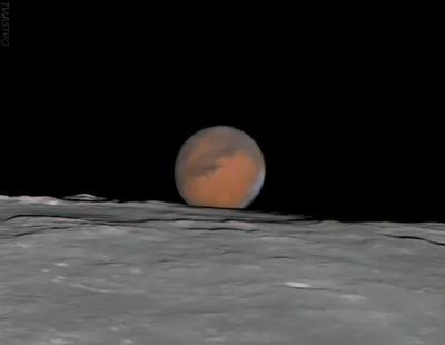 Астроном запечатлел момент появления Марса после затмения Луной