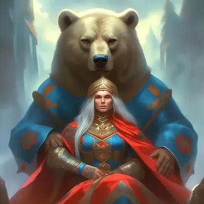 Медведь, Россия , мать, сила , …» — создано в Шедевруме