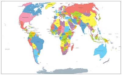 Политическая карта мира иллюстрация вектора. иллюстрации насчитывающей  материк - 36961612