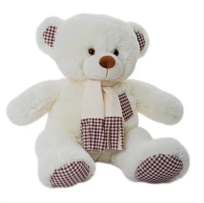 Мягкие игрушки BelaiToys / Мягкая игрушка большой медведь Тони с шарфом  150см цвет белый. Подарок на день рождения мальчику или девочке, девушке на 8  марта - купить с доставкой по выгодным ценам